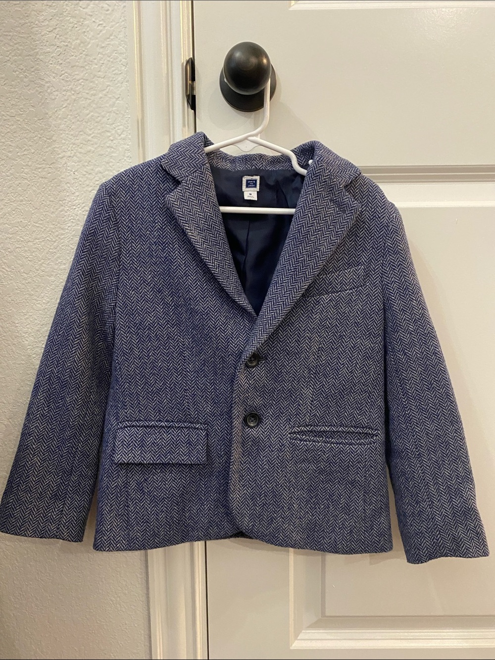 Janie and Jack Navy Herringbone Boys' Blazer